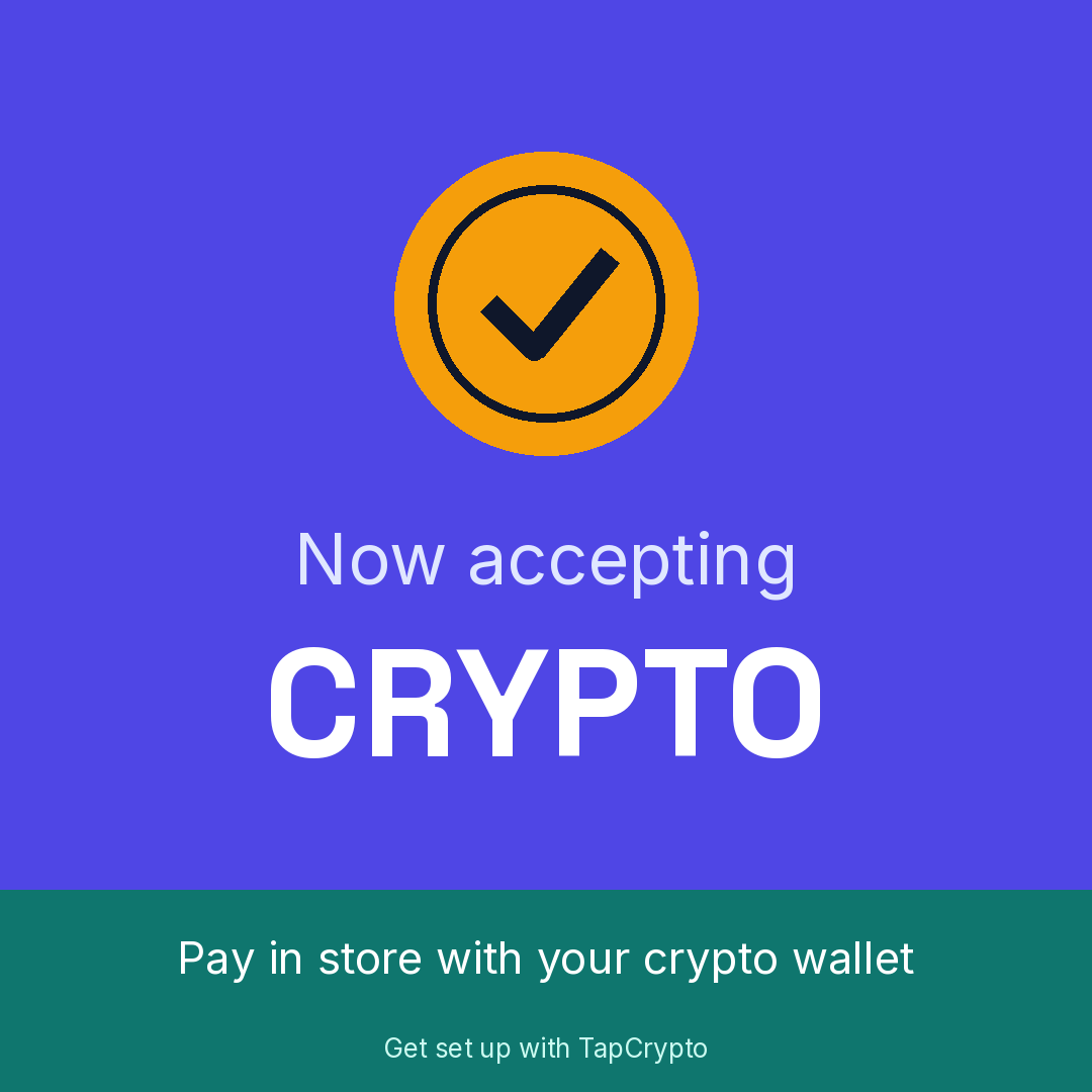 Social post preview: Crypto accepted here